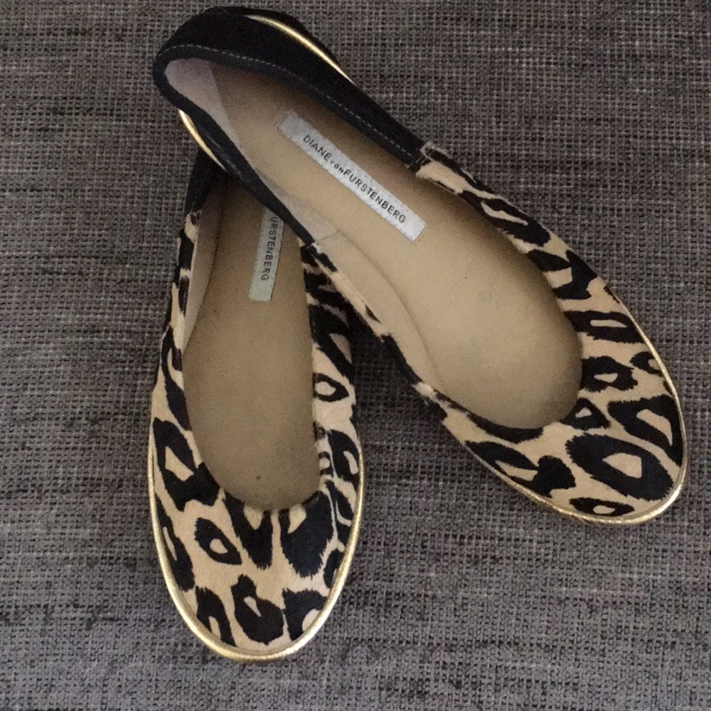 Diane von furstenberg pony calf Leopard Leather ballet Flat 7
